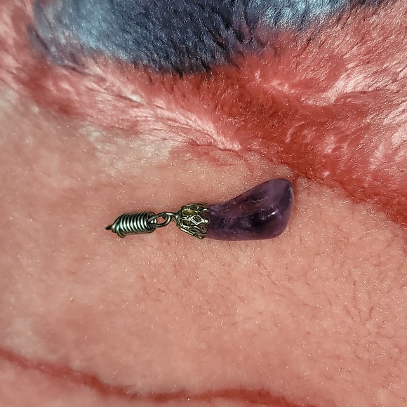 Vintage amethyst pendant charm 1" - Picture 1 of 4